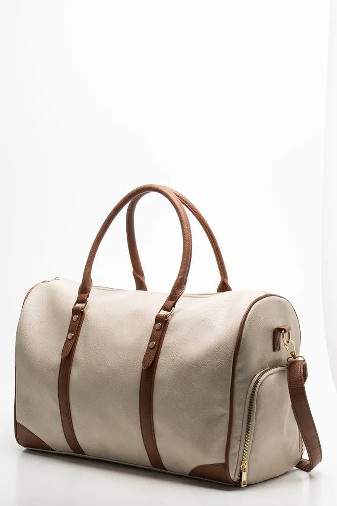 Shoe Compartment Bag Natural