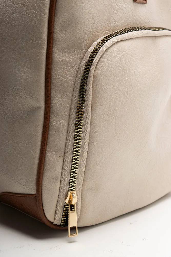 Shoe Compartment Bag Natural