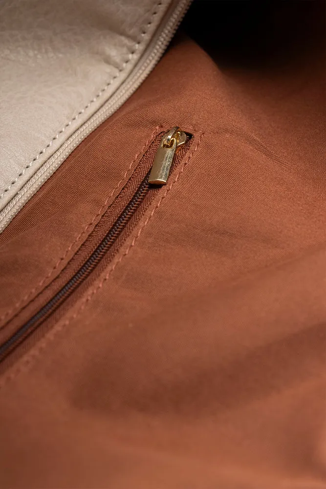 Shoe Compartment Bag Natural