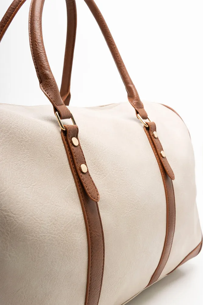 Shoe Compartment Bag Natural