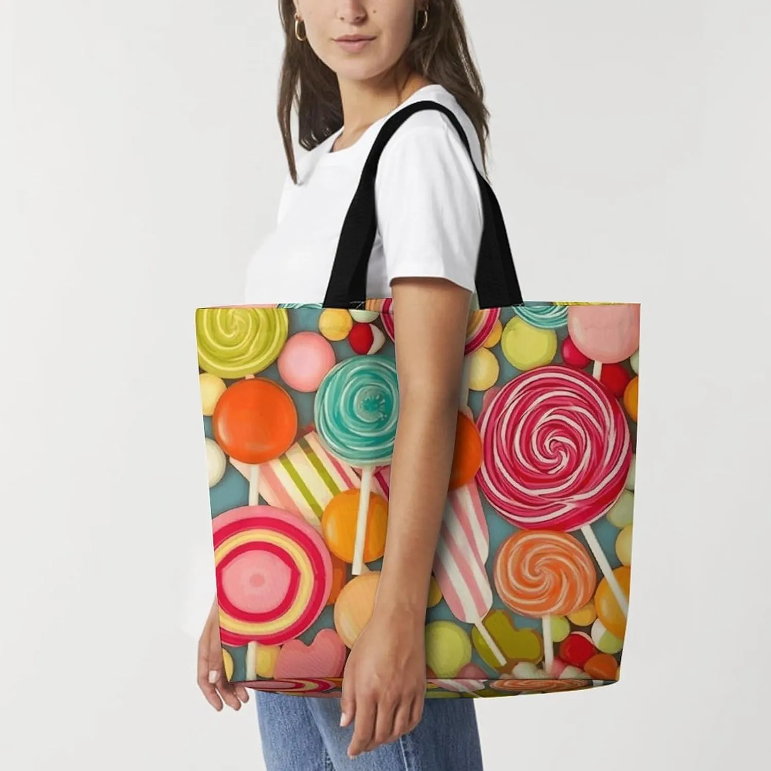 Shopping Bag for Women, Dog Pattern Tote Bag, Large Capacity Shoulder Bags for Groceries Travel