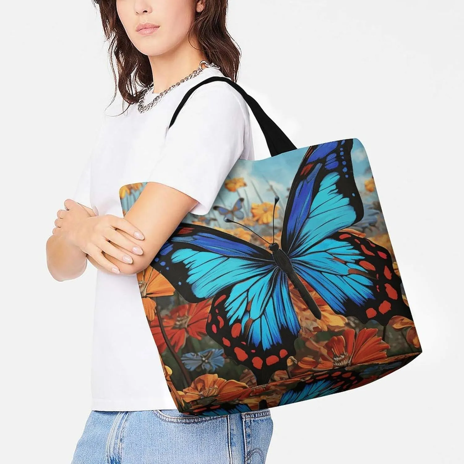 Shopping Bag for Women, Steampunk Clock Tote Bag, Large Capacity Shoulder Bags for Groceries Travel