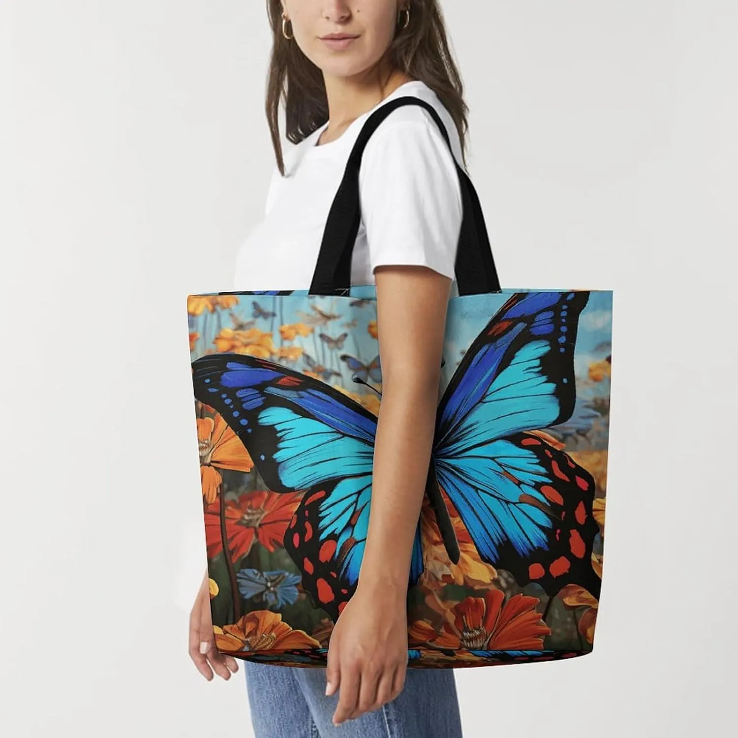 Shopping Bag for Women, Steampunk Clock Tote Bag, Large Capacity Shoulder Bags for Groceries Travel