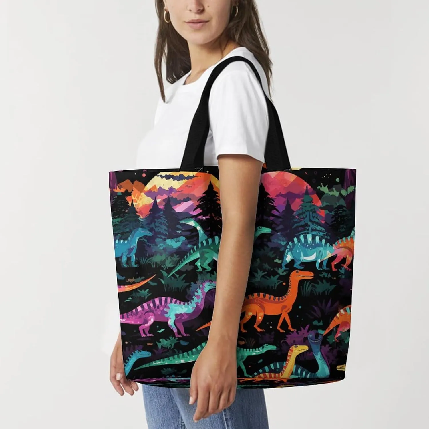 Shopping Bag for Women, Steampunk Clock Tote Bag, Large Capacity Shoulder Bags for Groceries Travel