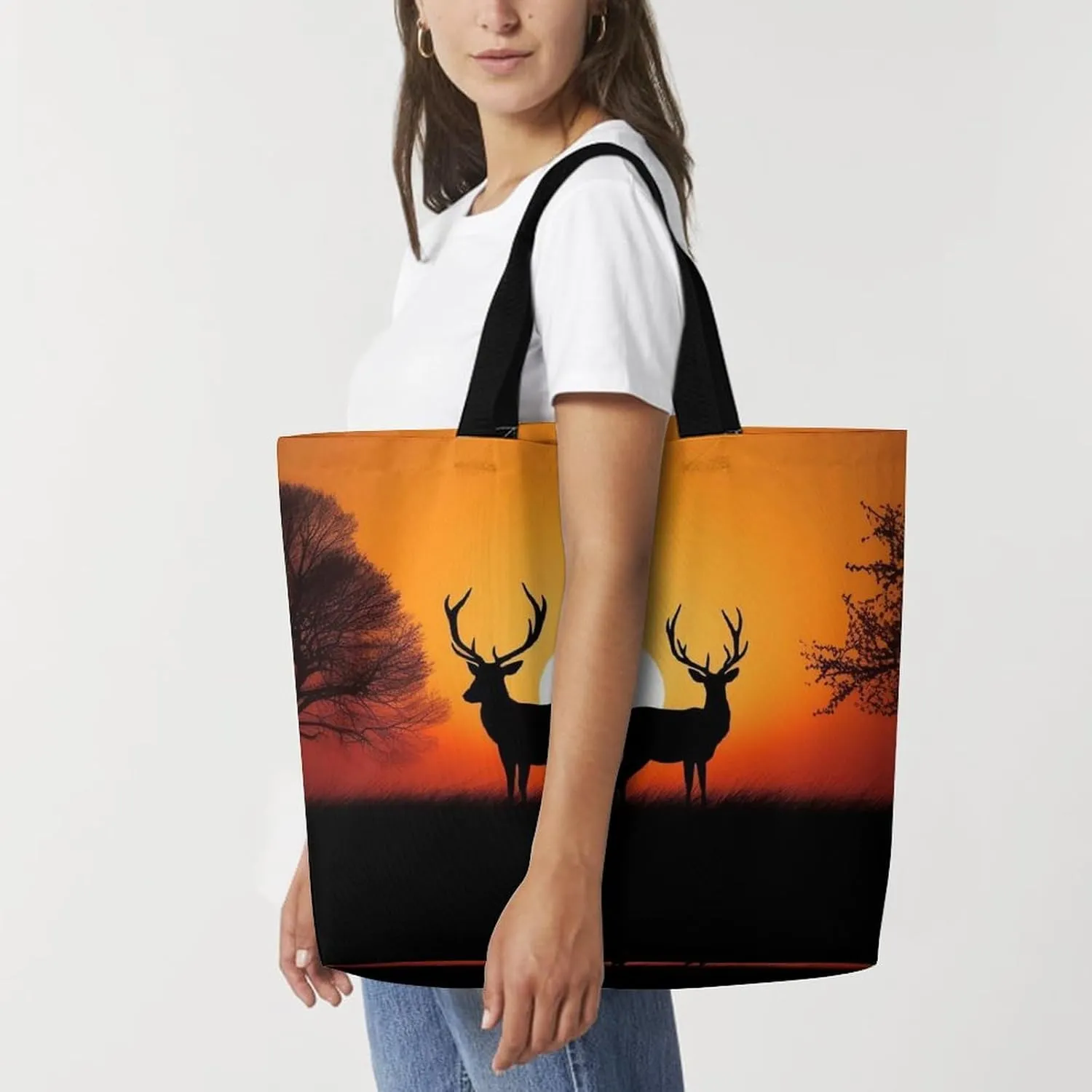 Shopping Bag for Women, Various Fruits Tote Bag, Large Capacity Shoulder Bags for Groceries Travel