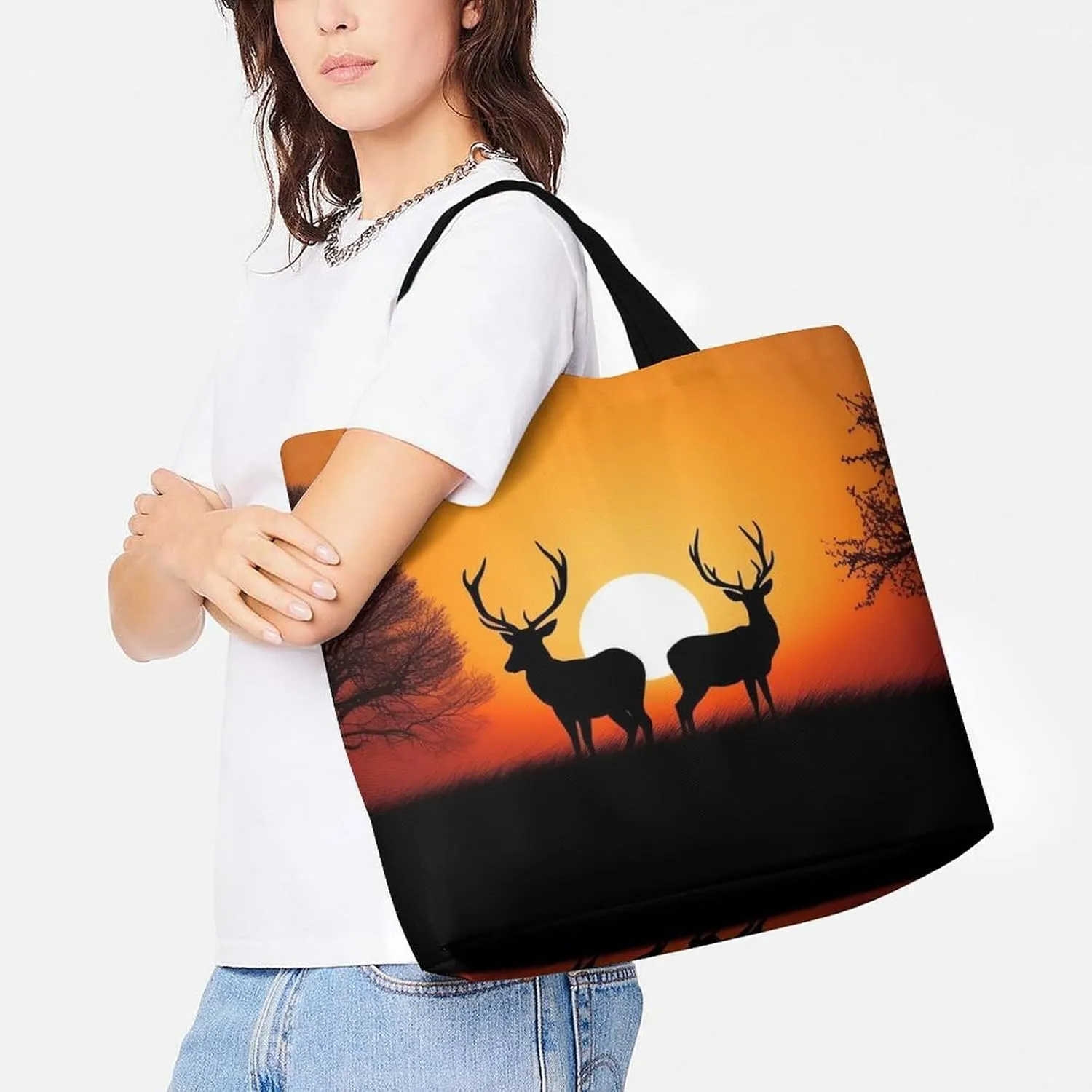 Shopping Bag for Women, Various Fruits Tote Bag, Large Capacity Shoulder Bags for Groceries Travel