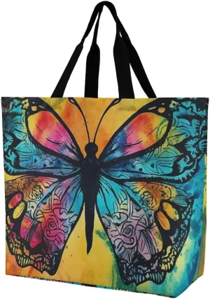 Shopping Bag for Women Yellow And White Python Tote Bag Large Capacity Shoulder Bag for Groceries Travel