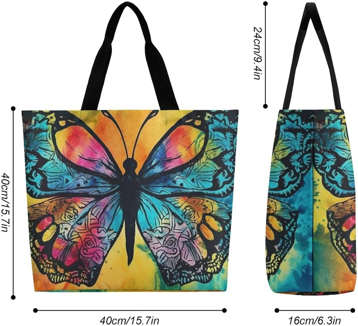 Shopping Bag for Women Yellow And White Python Tote Bag Large Capacity Shoulder Bag for Groceries Travel