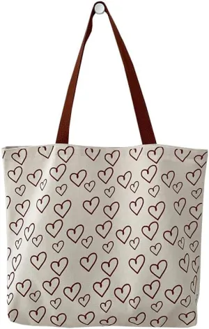 Shopping Bag Tote Bag Canvas Reusable Shoulder Bag handbag with inside pocket for shopper everyday life