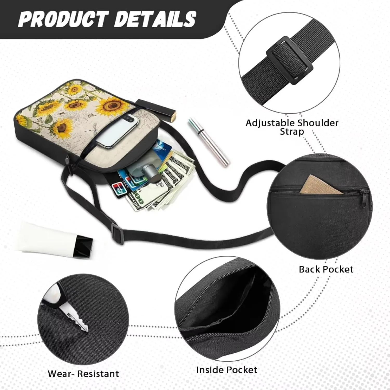 Shoulder Bag for Women Crossbody Sling Bag Fashion Messenger Bag Small Cell Phone Purse Holder Wallet