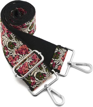 Silvery Buckles Wide Shoulder Strap Adjustable Replacement Belt Crossbody Canvas Bag Handbag
