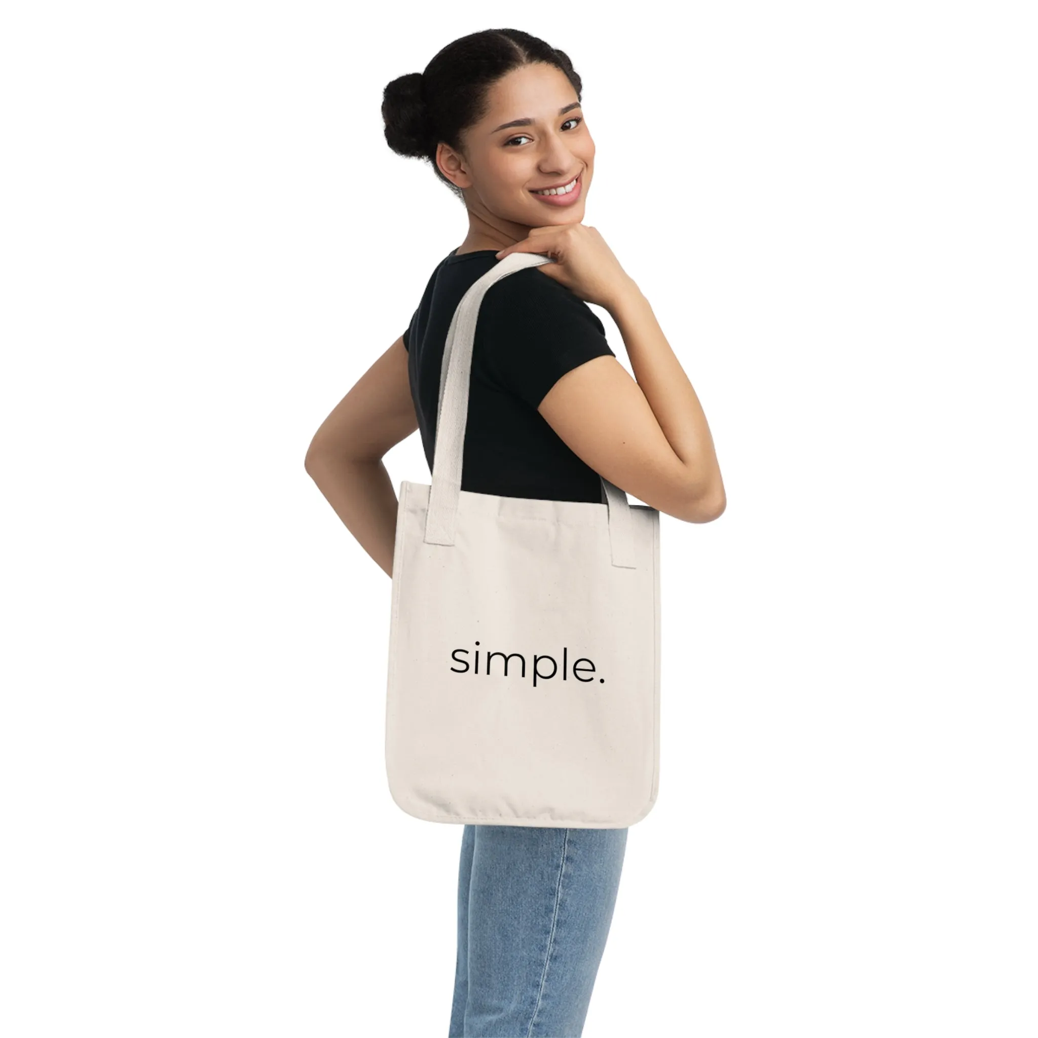Simple Elegance Eco Tote - Organic Cotton Canvas Bag, Minimalist Design with Positive Vibes, Sustainable Fashion