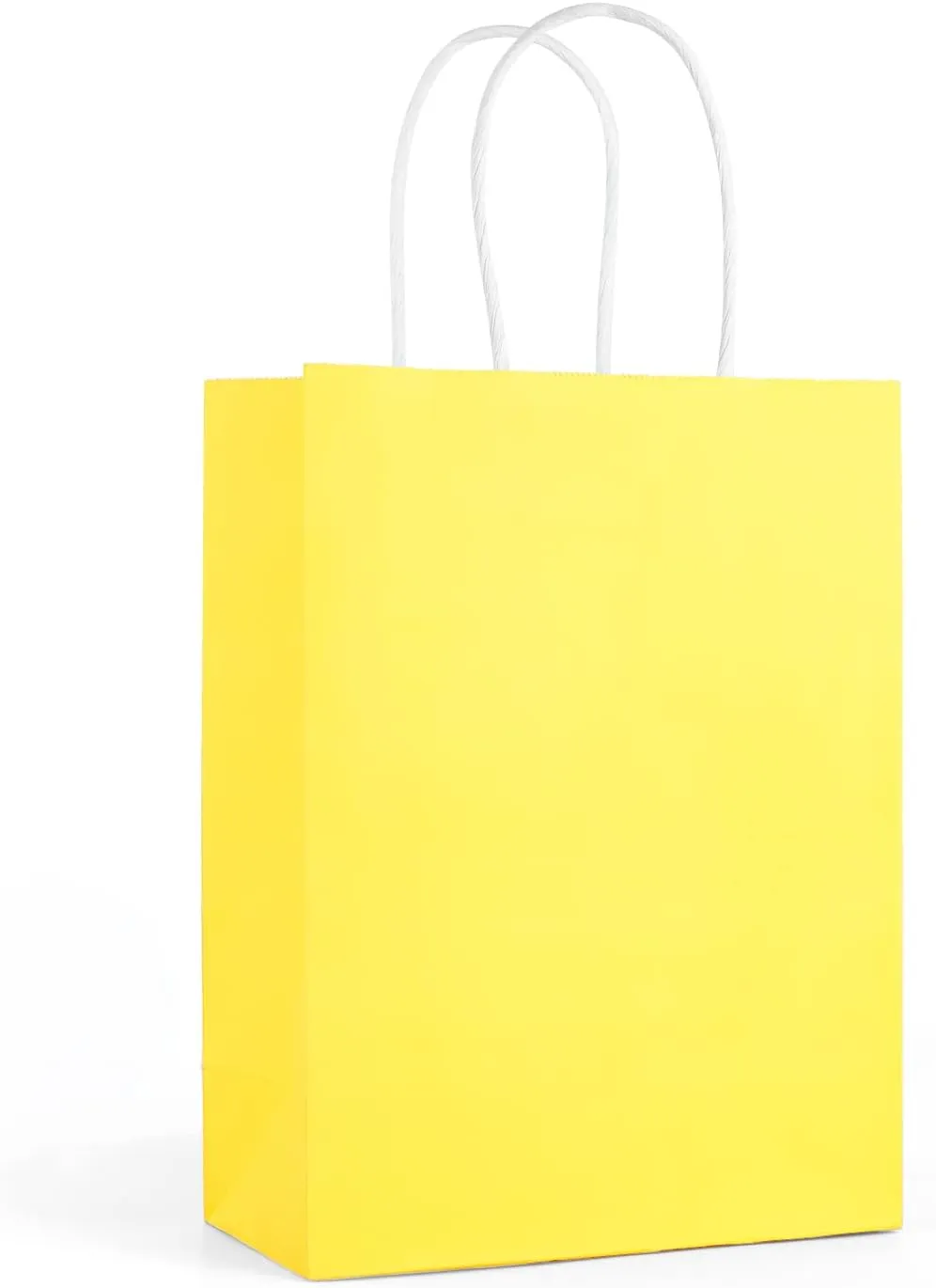 SIMPLECOOL 50pcs Small Paper Gift Bags with Handles 5.9x3.1x8.3 in. Favor Bags Goodie Bag Bulk for Party, Birthday, Wedding, Merchandise, Retail, Small Business, Arts, DIY Crafts - Yellow