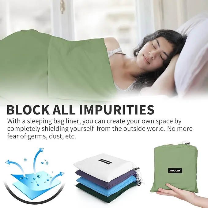 Sleeping Bag Liner - Travel Sheets for Hotel, Portable & Comfortable & Quick-Drying Adult Sleep Sack for Camping, Business Trips, Traveling, Hostel