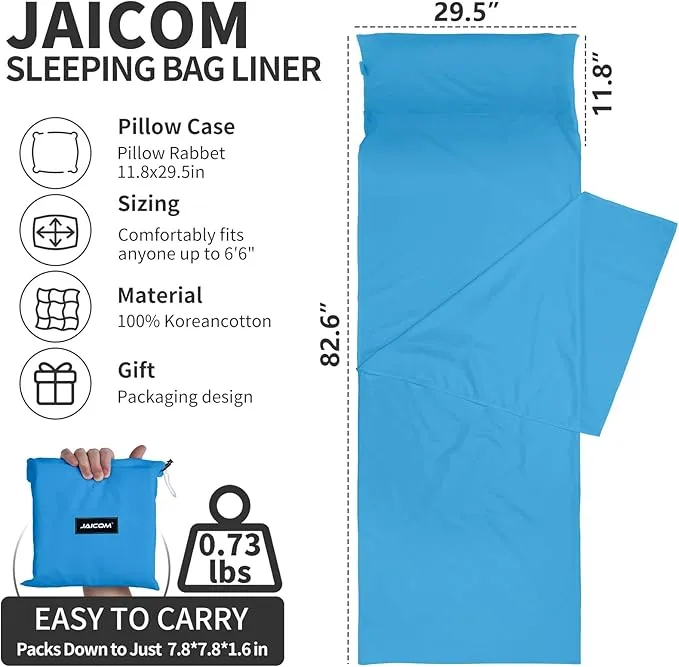 Sleeping Bag Liner Ultralight - Travel Sheets for Hotel, Portable & Comfortable & Quick-Drying Adult Sleep Sack for Camping, Business Trips, Traveling, Hostel