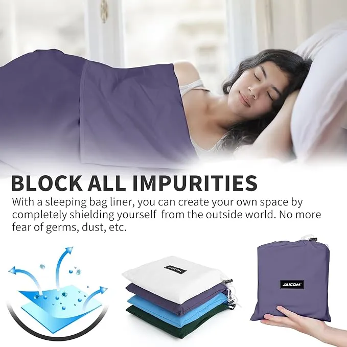 Sleeping Bag Liner Ultralight - Travel Sheets for Hotel, Portable & Comfortable & Quick-Drying Adult Sleep Sack for Camping, Business Trips, Traveling, Hostel