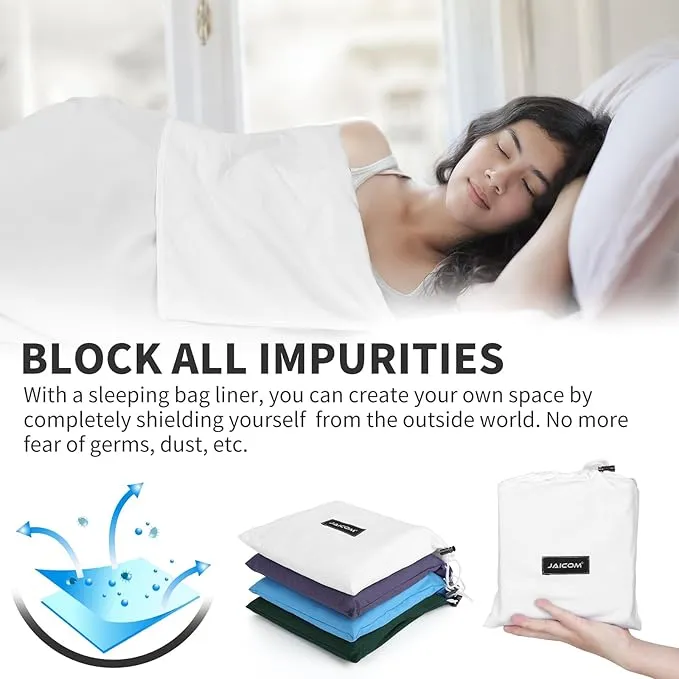 Sleeping Bag Liner Ultralight - Travel Sheets for Hotel, Portable & Comfortable & Quick-Drying Adult Sleep Sack for Camping, Business Trips, Traveling, Hostel