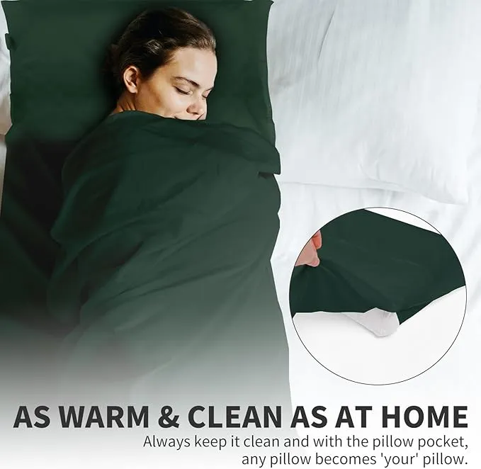 Sleeping Bag Liner Ultralight - Travel Sheets for Hotel, Portable & Comfortable & Quick-Drying Adult Sleep Sack for Camping, Business Trips, Traveling, Hostel