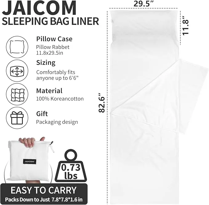 Sleeping Bag Liner Ultralight - Travel Sheets for Hotel, Portable & Comfortable & Quick-Drying Adult Sleep Sack for Camping, Business Trips, Traveling, Hostel