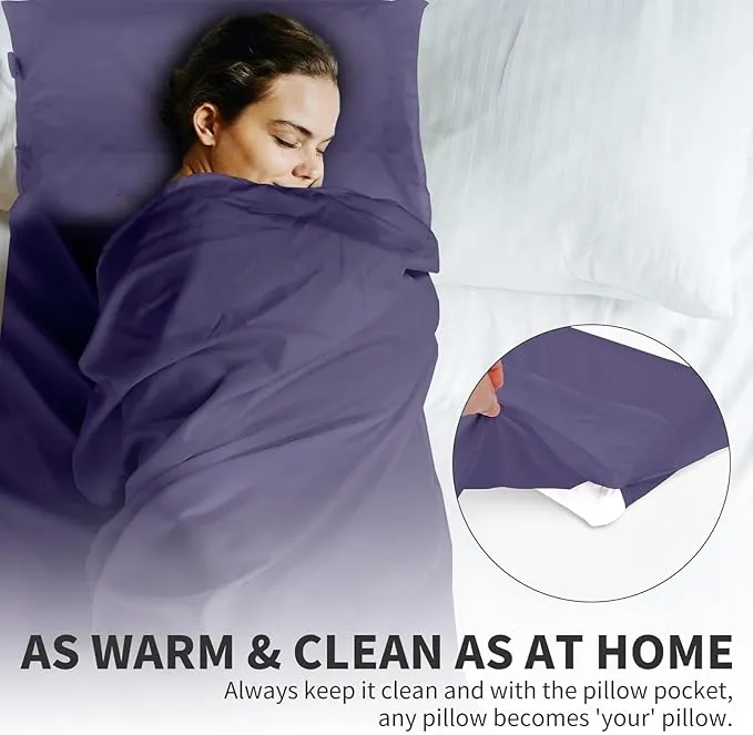Sleeping Bag Liner Ultralight - Travel Sheets for Hotel, Portable & Comfortable & Quick-Drying Adult Sleep Sack for Camping, Business Trips, Traveling, Hostel