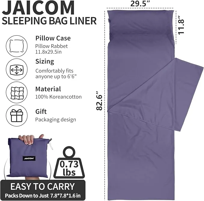 Sleeping Bag Liner Ultralight - Travel Sheets for Hotel, Portable & Comfortable & Quick-Drying Adult Sleep Sack for Camping, Business Trips, Traveling, Hostel