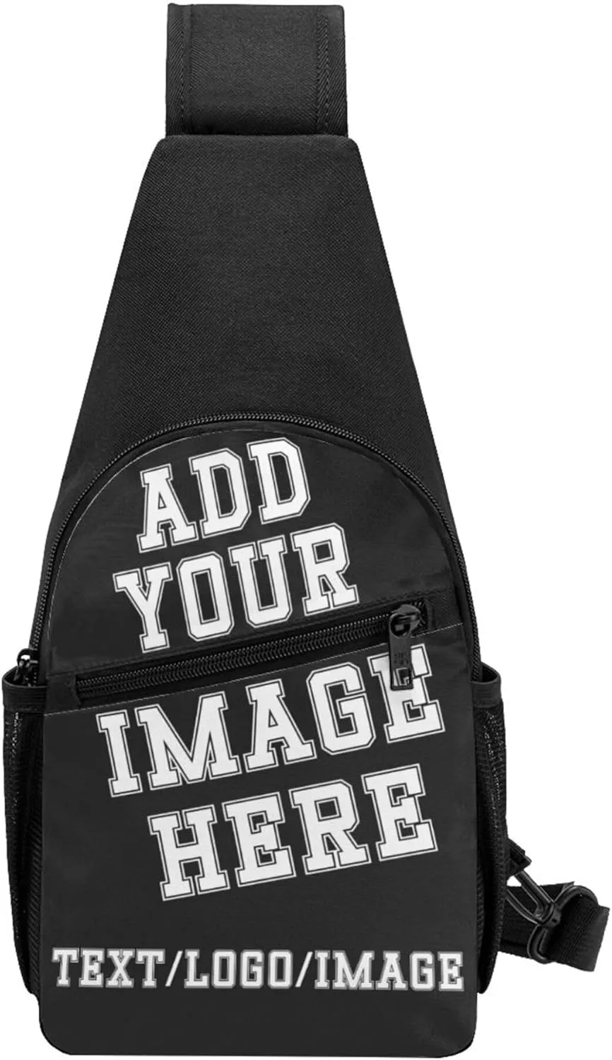 Sling Backpack Design Your Own Personalized Crossbody Sling Bags Add Your Logo Photo Text Custom Bag for Men Women