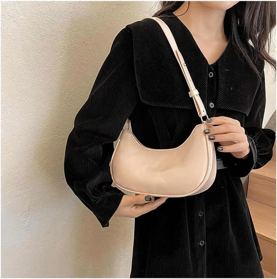 Small Crescent Shoulder Bags for Women, Cute Handbag Mini Clutch Purse Underarm