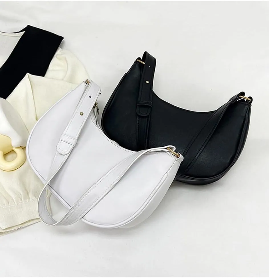 Small Crescent Shoulder Bags for Women, Cute Handbag Mini Clutch Purse Underarm