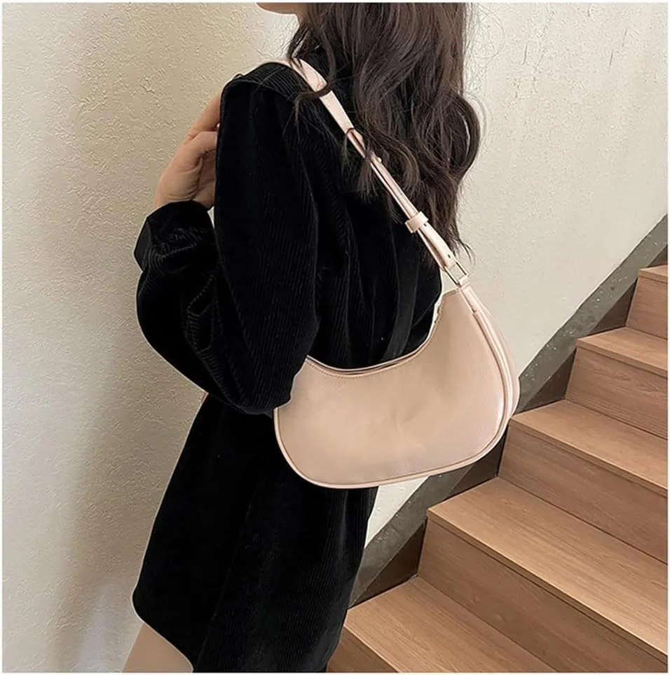 Small Crescent Shoulder Bags for Women, Cute Handbag Mini Clutch Purse Underarm