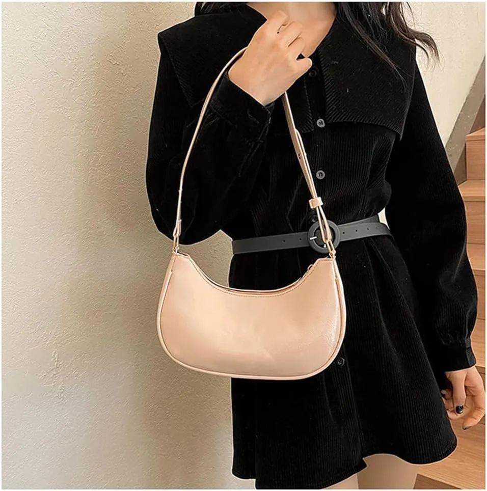 Small Crescent Shoulder Bags for Women, Cute Handbag Mini Clutch Purse Underarm