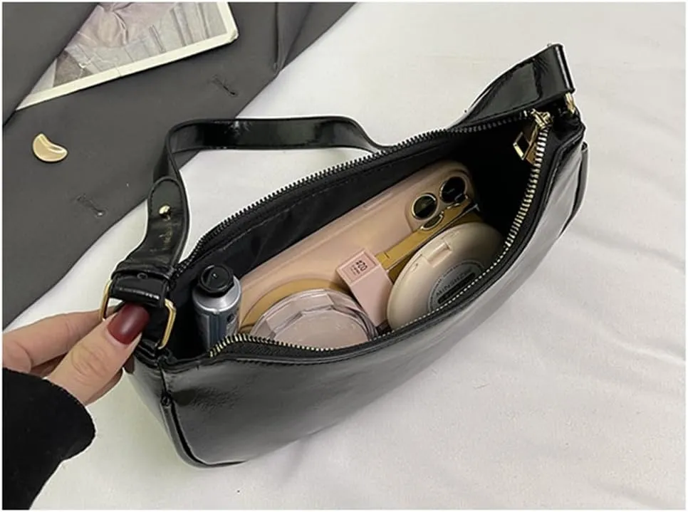 Small Crescent Shoulder Bags for Women, Cute Handbag Mini Clutch Purse Underarm