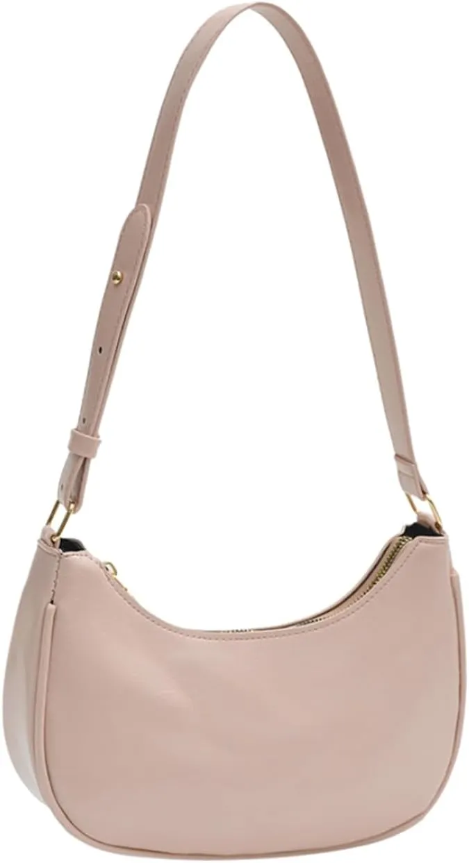 Small Crescent Shoulder Bags for Women, Cute Handbag Mini Clutch Purse Underarm