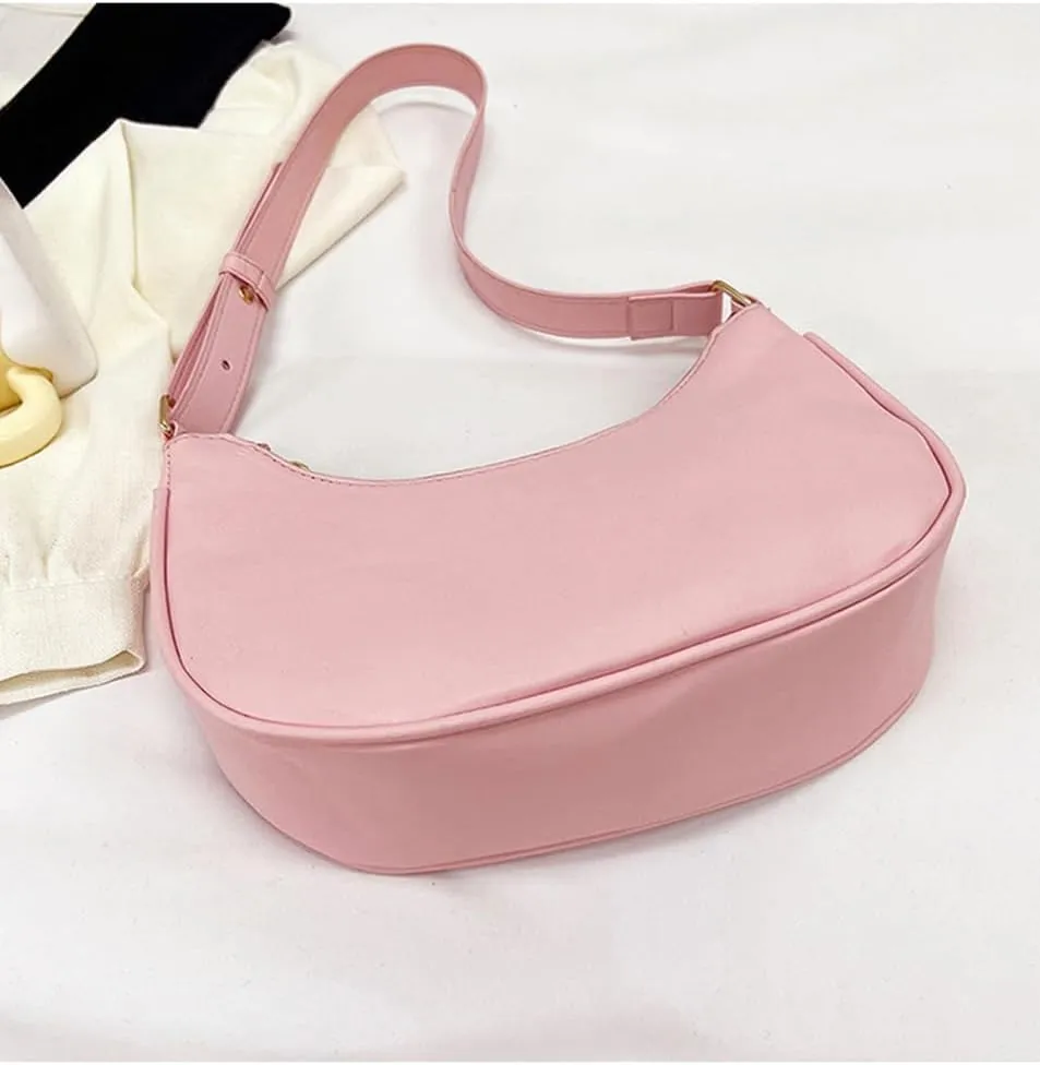 Small Crescent Shoulder Bags for Women, Cute Handbag Mini Clutch Purse Underarm