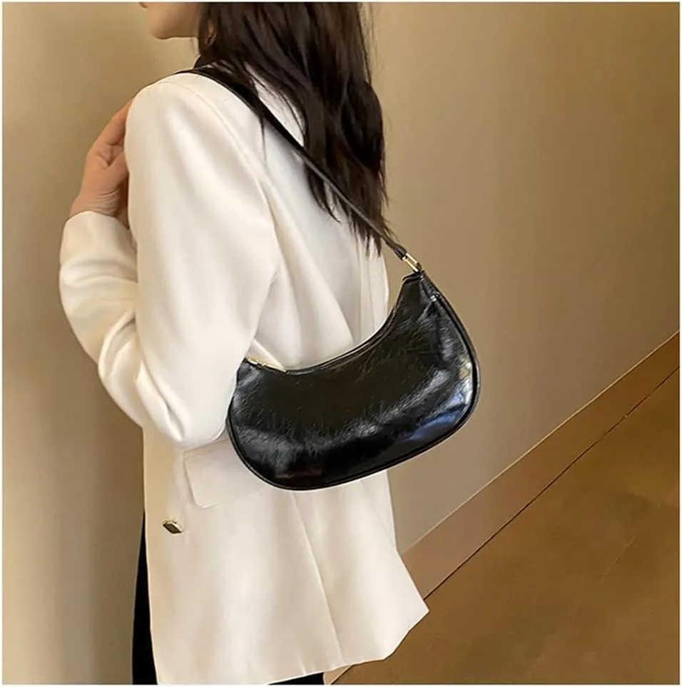Small Crescent Shoulder Bags for Women, Cute Handbag Mini Clutch Purse Underarm