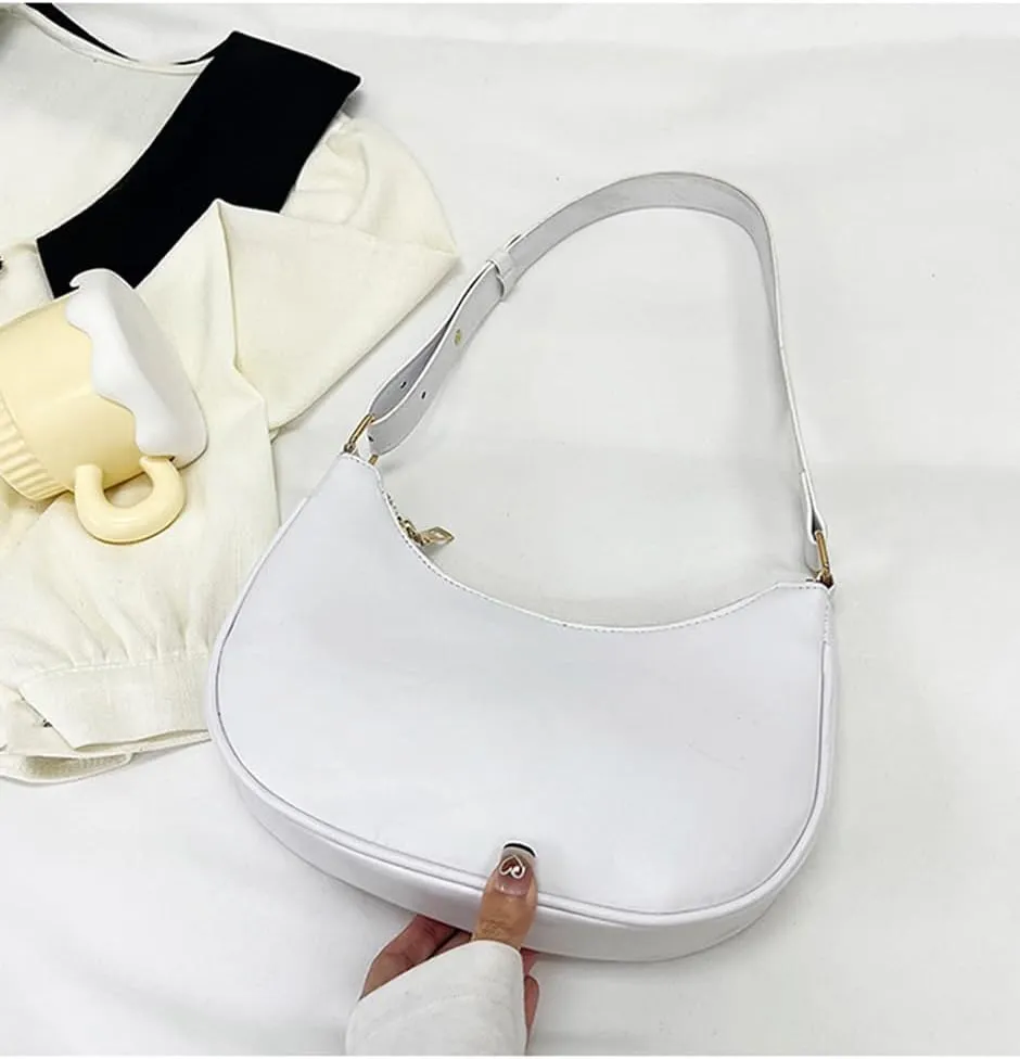 Small Crescent Shoulder Bags for Women, Cute Handbag Mini Clutch Purse Underarm