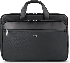 Solo New York Briefcase - Laptop Carrying Bag for Women & Men, Brief for Travel & Work, File Compartment, Retractable Shoulder Strap, Fits 16" Computer - Paramount, Black