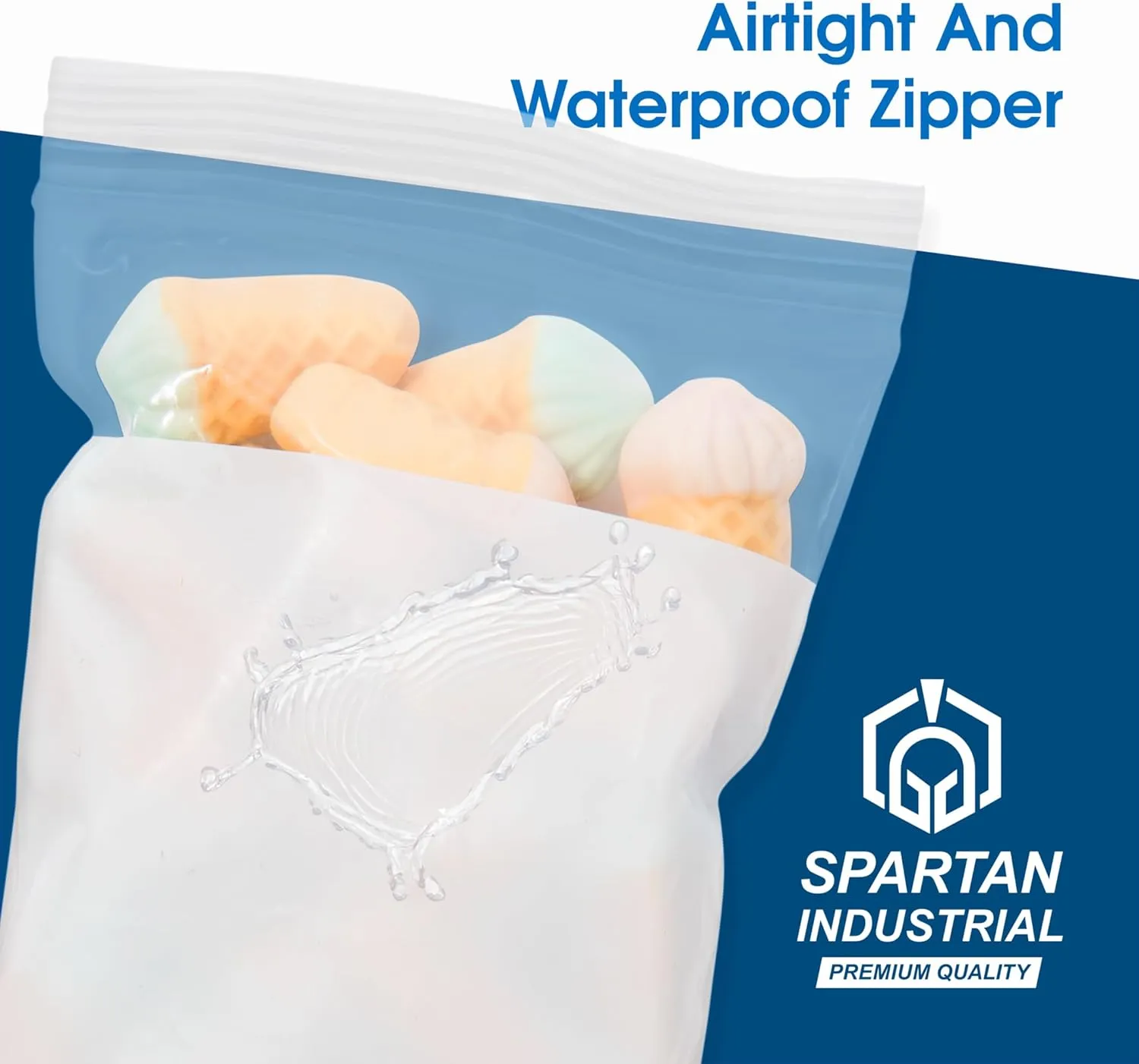 Spartan Industrial - 6" X 9" Zip Top Resealable Bags With Writable White Block (1000 Count) 2 Mil Clear Bags for Game, Toy, and Small Parts Storage