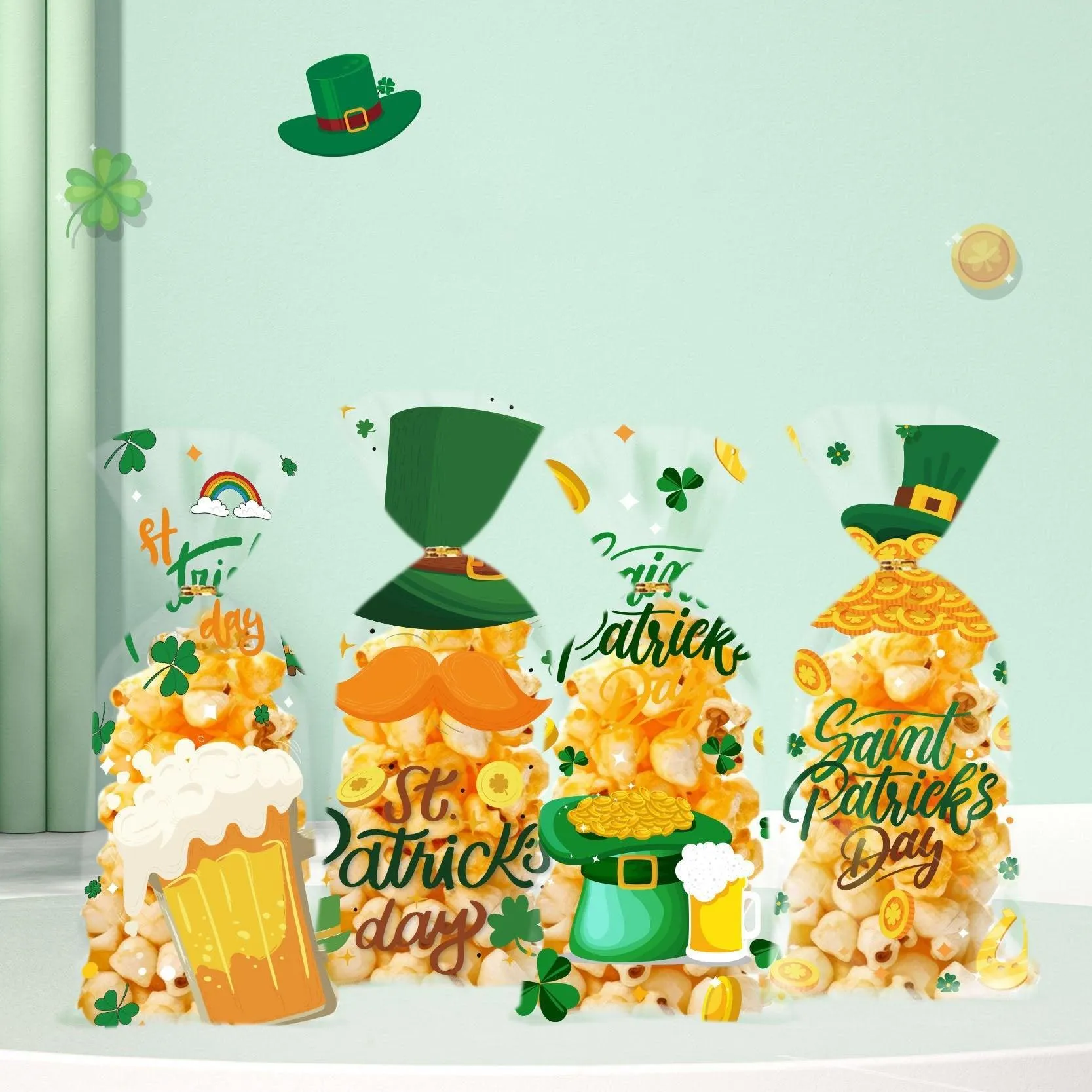 St. Patrick's Day Cookie Bags High-quality OPP 150PCS