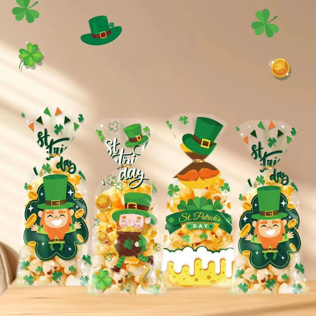 St. Patrick's Day Cookie Bags High-quality OPP 150PCS