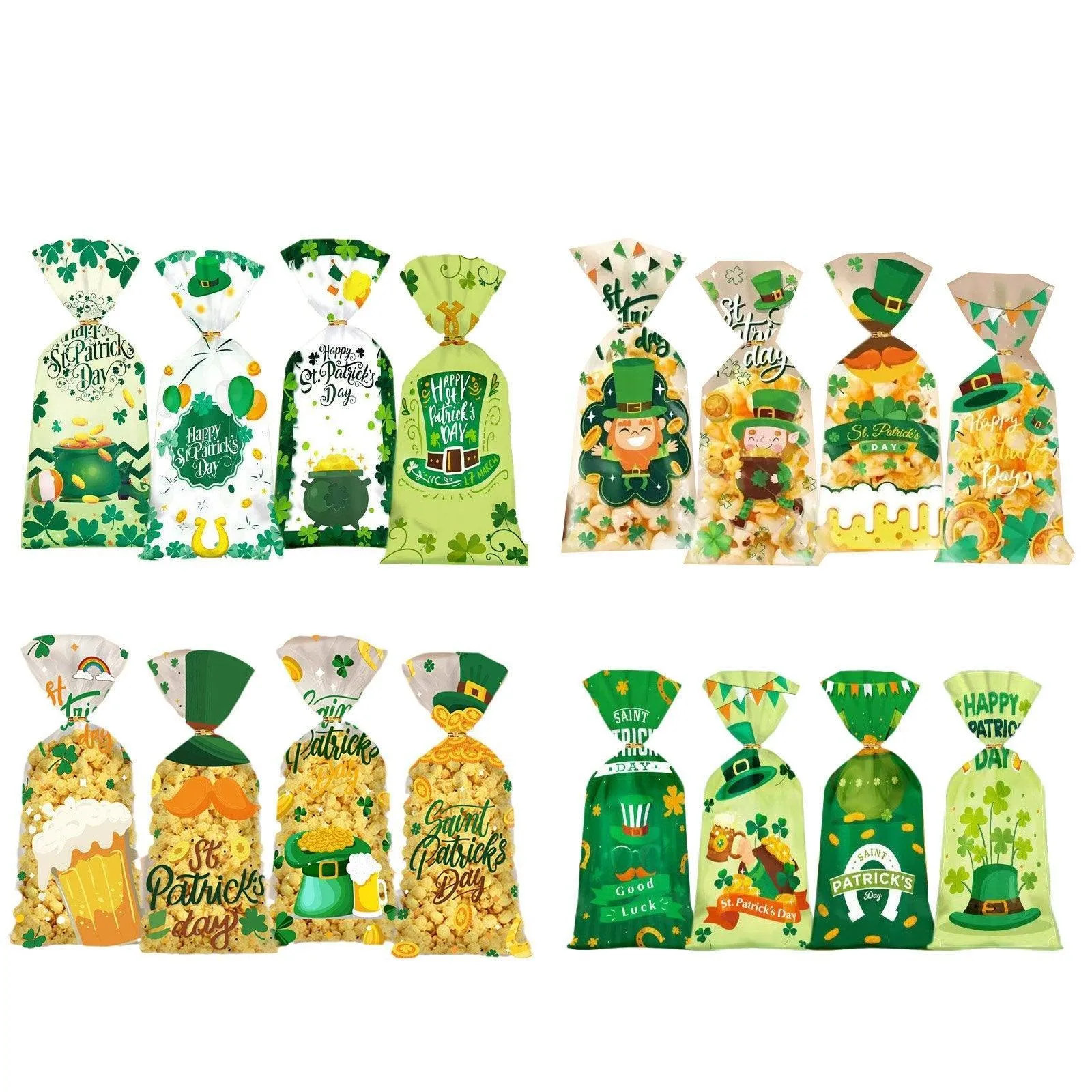 St. Patrick's Day Cookie Bags High-quality OPP 150PCS