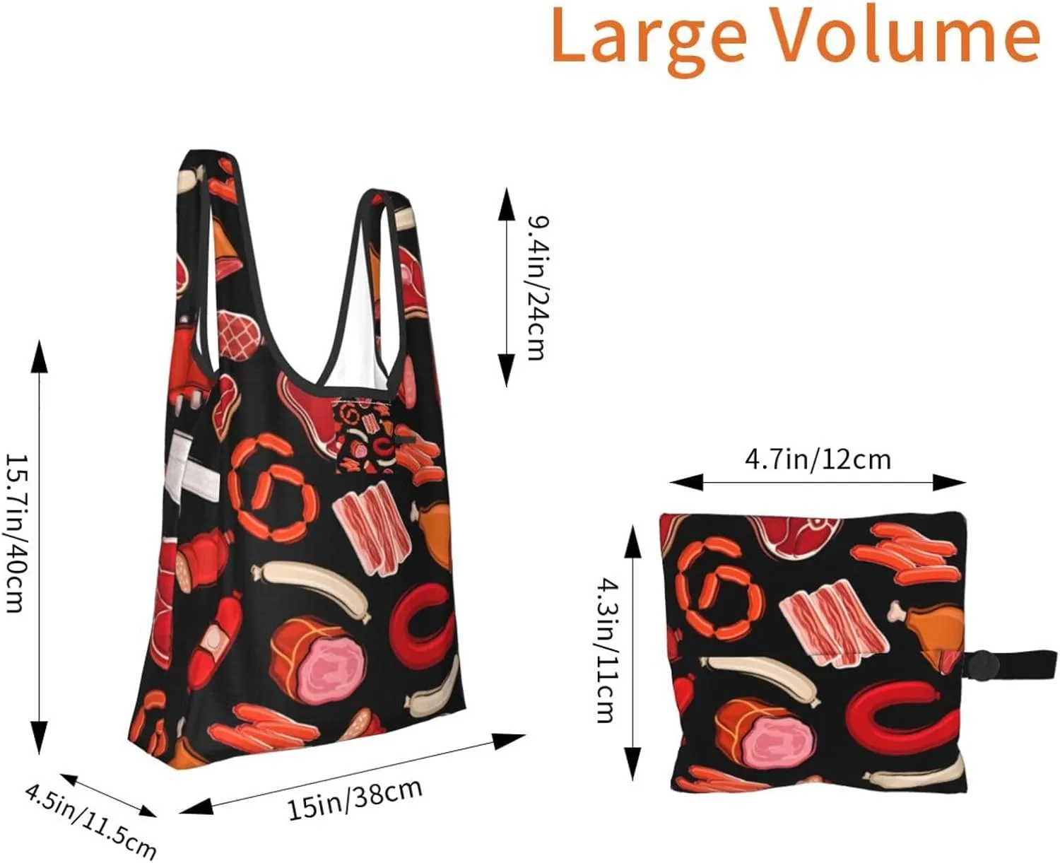 steam engine pulling a train Reusable Shopping Grocery Bags Foldable, Washable Grocery Tote with Pouch