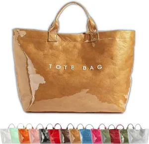 Stellaya Womens Letters Print Tote Bag, Stellaya Fashion Retro Tote Bag, PVC Waterproof Kraft Paper Handbags