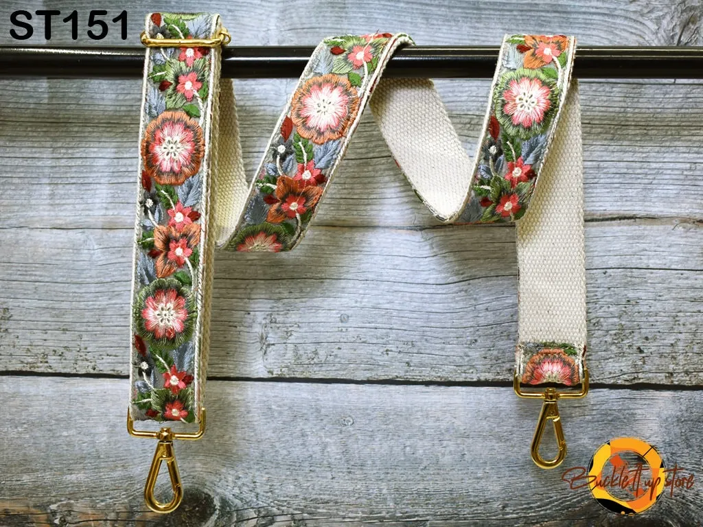 Strap for Purses Shoulder Crossbody Straps Replacement Strap Tote Messenger Bags Embroidered Boho Guitar Strap Handbag Strap Gift for Wife