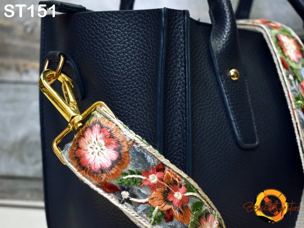 Strap for Purses Shoulder Crossbody Straps Replacement Strap Tote Messenger Bags Embroidered Boho Guitar Strap Handbag Strap Gift for Wife