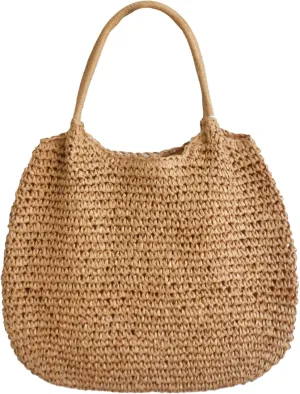 Straw Beach Bag for Women Hobo Tote Purse Shoulder Bag Everything Holiday Work Everyday Summer Outdoor Vacation