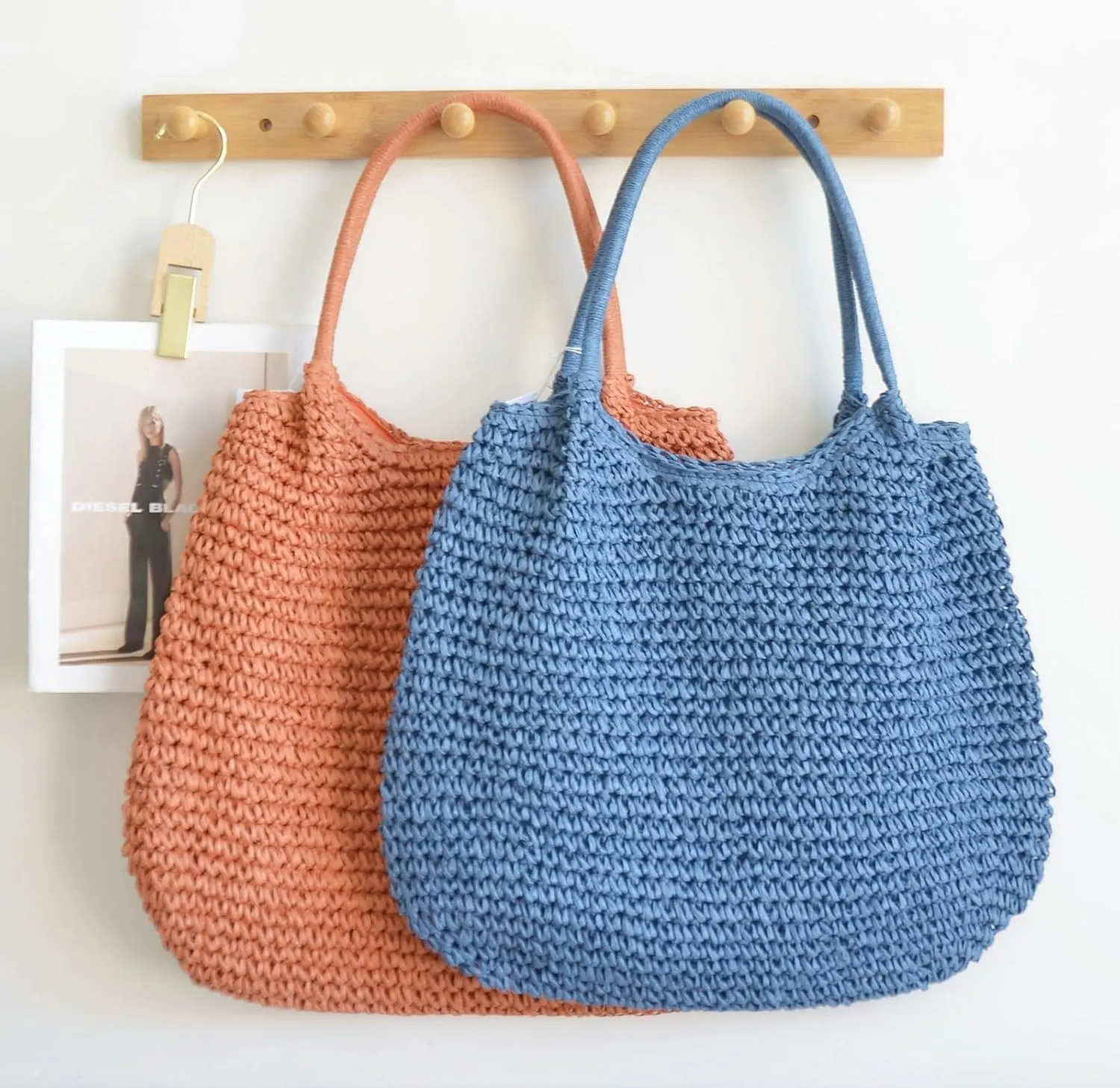 Straw Beach Bag for Women Hobo Tote Purse Shoulder Bag Everything Holiday Work Everyday Summer Outdoor Vacation