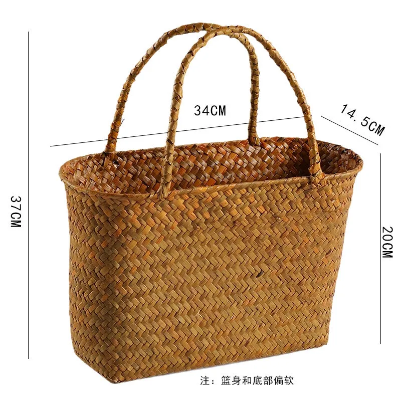 Straw Handbag, Boho bag, Beach Tote, Straw Shopping Bag
