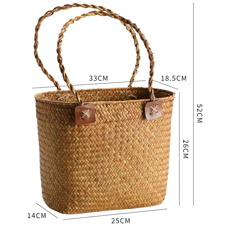 Straw Handbag, Boho bag, Beach Tote, Straw Shopping Bag