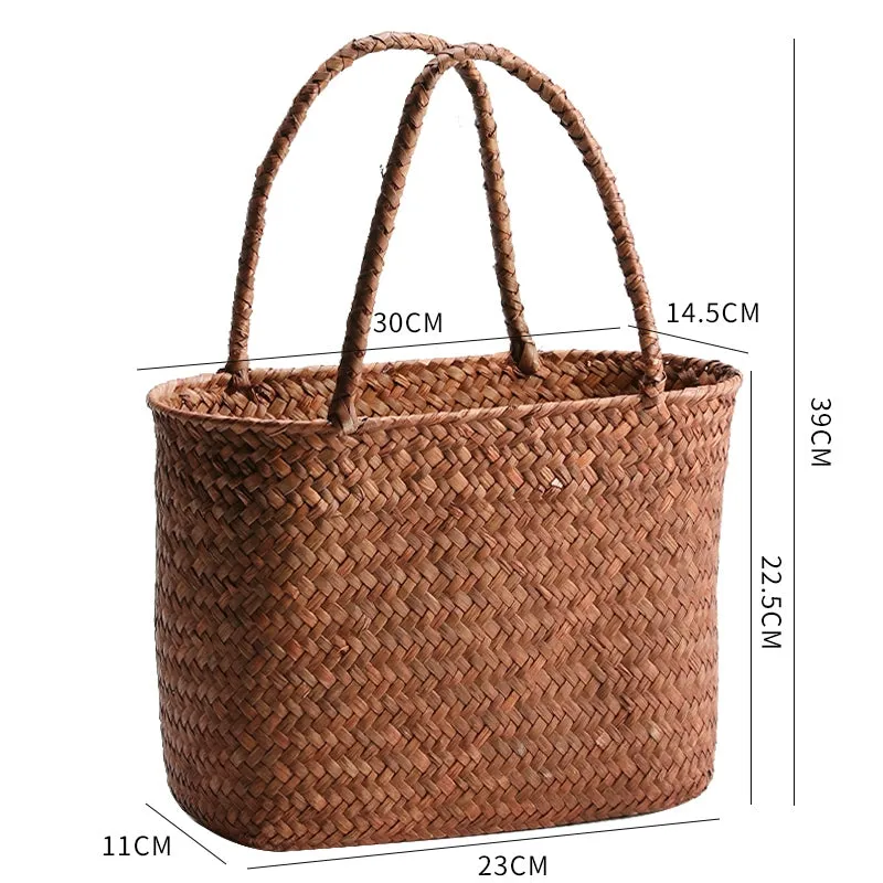 Straw Handbag, Boho bag, Beach Tote, Straw Shopping Bag