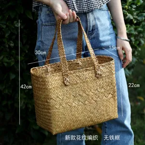 Straw Handbag, Boho bag, Beach Tote, Straw Shopping Bag